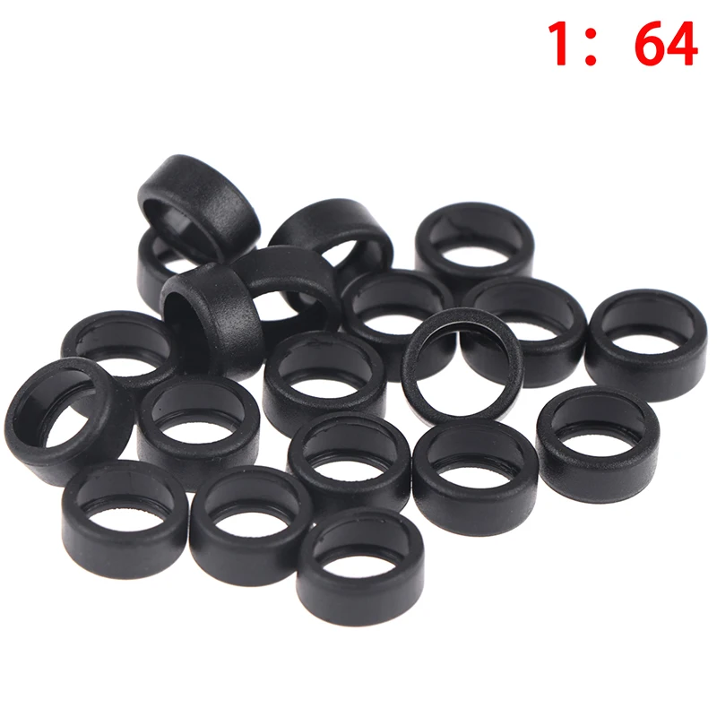 Mini Toy Car Replacement Tires 20Pcs High Elasticity Rubber Tyres for 1/64 Scale Model Car Modification Spare Parts