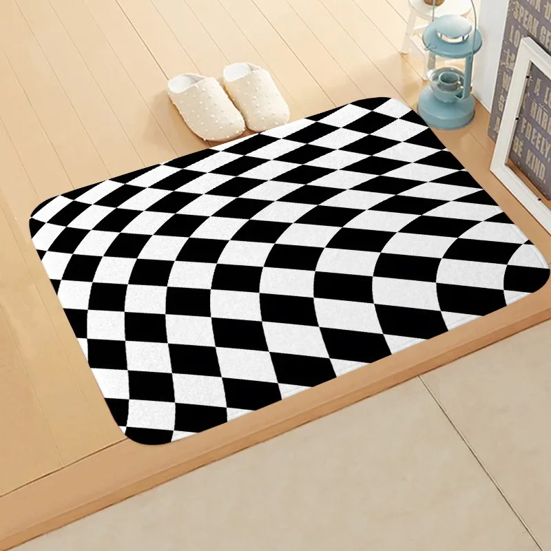 Zebra Print Animal Pattern Doormat Classic Geometric Striped Non-Slip Entrance Rug Modern Safari Wildlife Decor Carpet