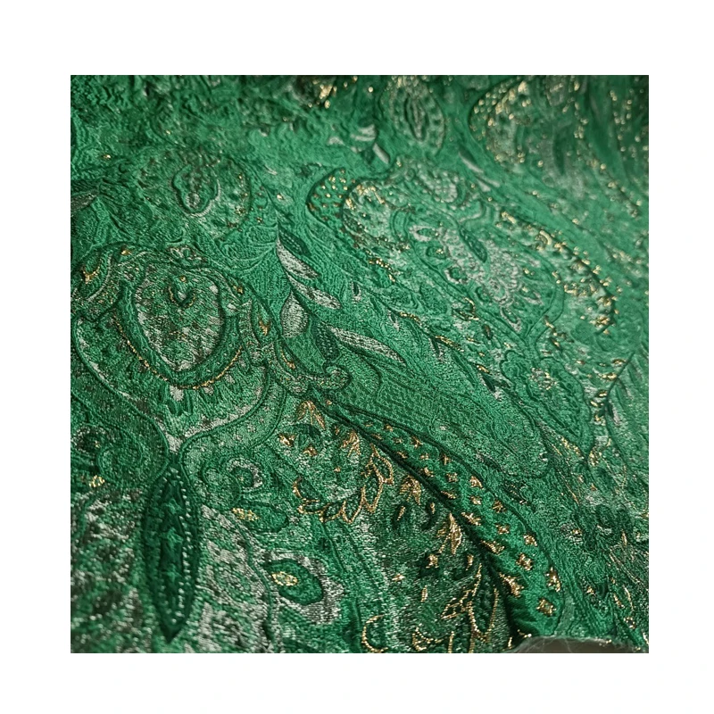 Schitterende paleisstijl Gouden Zijde gemengde stof Jacquard Brokaat textuur reliëf jacquard stof DIY jurk, jas - afbeelding 2