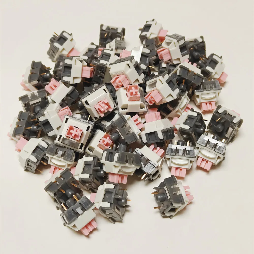 Outemu Pink Butterfly Switch 5 Pin Hot Swap Silent Linear Switches With Light Pipe Lubrication For Mechanical Keyboard