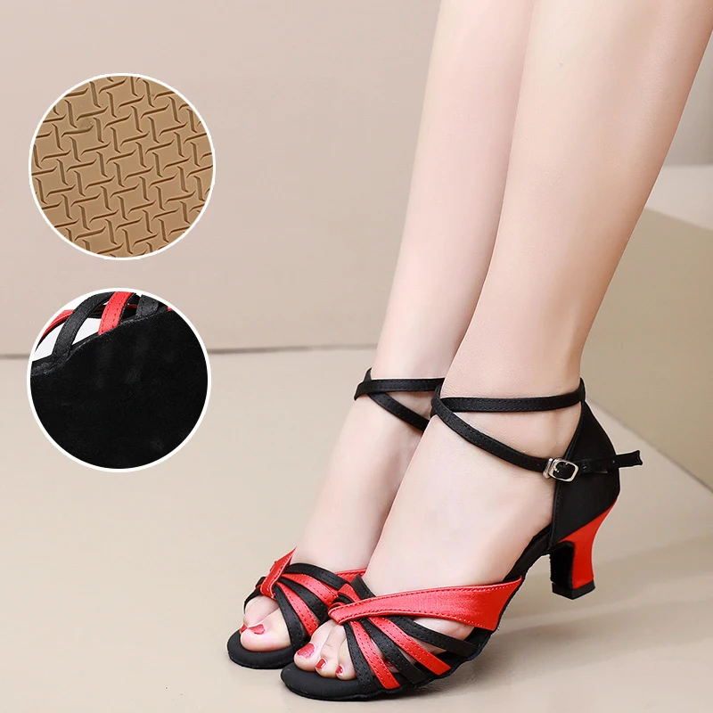 Buty do tańca towarzyskiego latynoamerykańskiego damskie buty do tańca latynoamerykańskiego dla kobiet dziewcząt buty do ćwiczeń chacha tango sandały do salsy