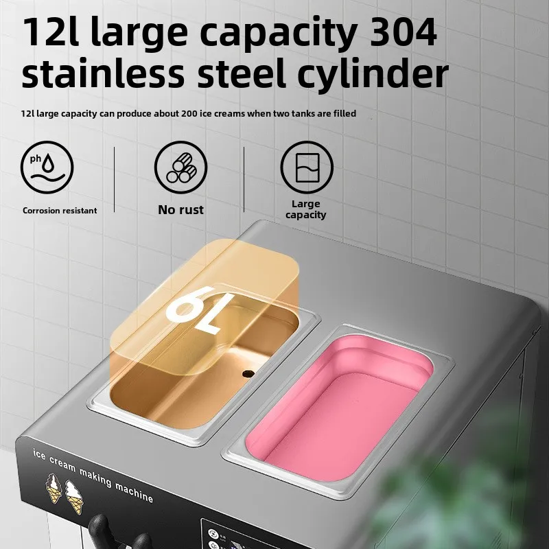 

Large Capacity Commercial Desktop Vertical Ice Cream Machine Fully Automatic Sundae Cone New Condition