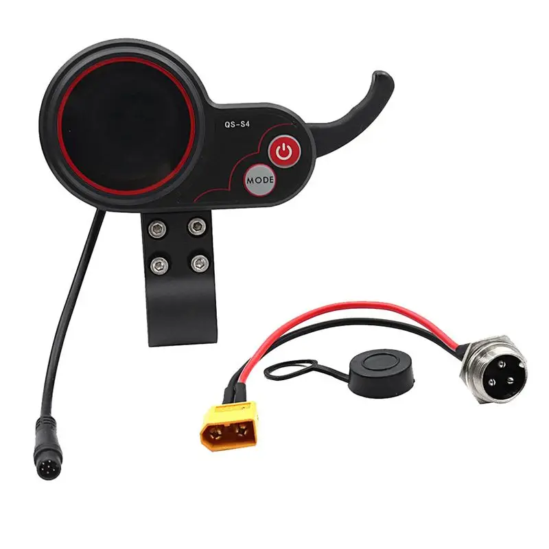 

QS-S4 36V-60V Thumb Throttle LCD Display Meter+XT-60 Cable For Zero 8 9 10 8X 10X Electric Scooter 6PIN Display