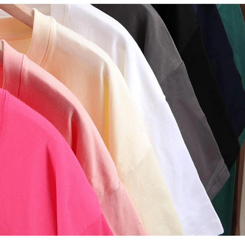 240g Gsm 100% Cotton Dropped Shoulder Loose Short Sleeve Tops Tee  Custom Order Design Yourself Unisex O-Neck Men T-Shirt