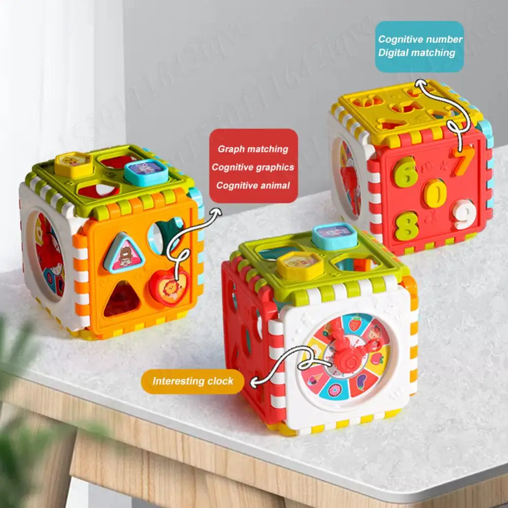 Toddler Activity Cube Box Shape Blocks Sorting Toy Nesting Piano Game Puzzle Montessori Toy Early Educational Toys For Boys Girl