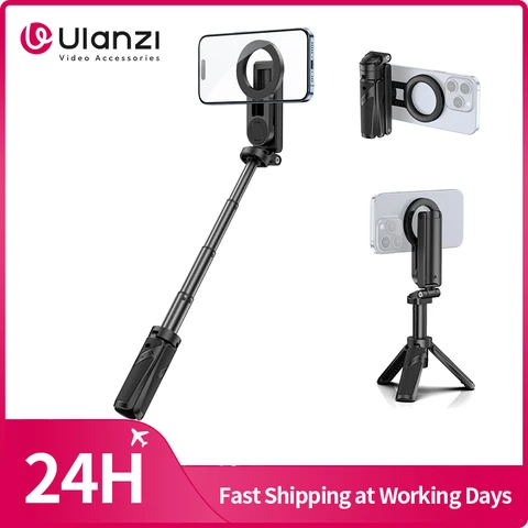 ​ Ulanzi JJ03 Tripé magnético para telefone sem fio, bastão de selfie, tripé de mesa para iPhone 16 15 14 13 Pro Pro Max