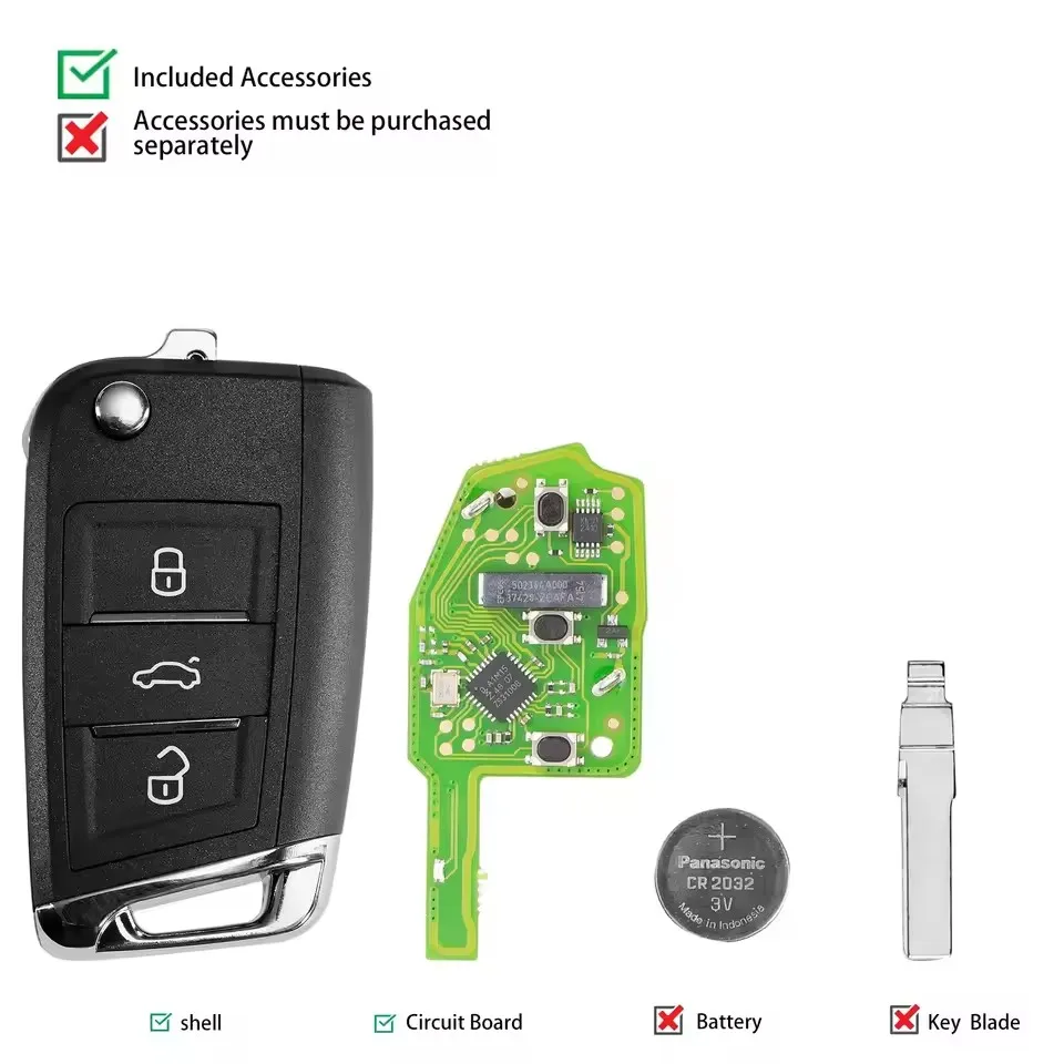 

Xhorse XSMQB1EN для V-W MQB Smart Proximity Remote Key XSMQB1EN 3 кнопки для VVDI2/VVDI Key Tool