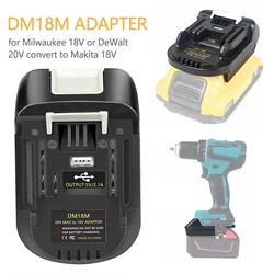 DM18M Battery Adapter For Milwaukee For Dewalt to For Makita Bl1830 Bl1850 Batteries 20V To 18V Battery Conversion