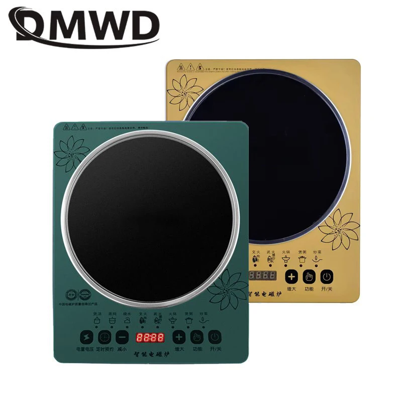 DMWD المنزلية التعريفي طباخ 2200 واط لوحة التدفئة فرن الكهرومغناطيسي موقد كهربائي ماكينة طهي مقاوم للماء التحكم باللمس