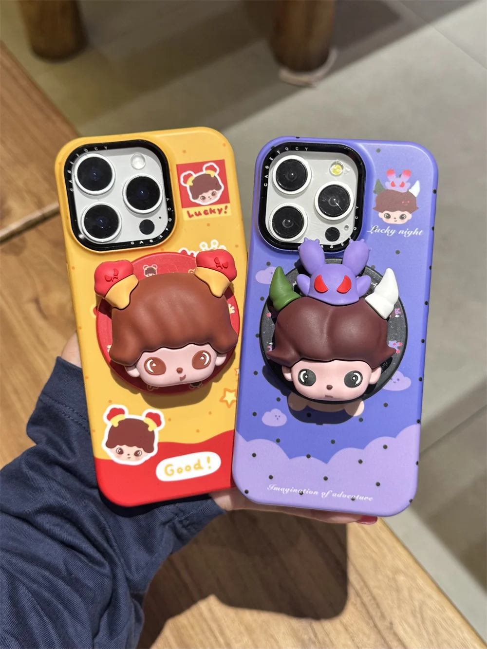 

Funny cartoon girl magnetic stand For Magsafe Holder for phone case for iPhone 17 16 15 Pro Max 14 13 Fund cute protective cover