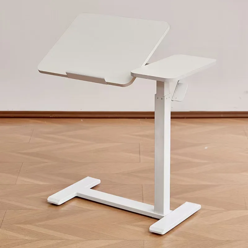 Pneumatic Hydraulic Lifting Table Flippable Computer Desk Standing Workbench Floor Movable Lifting Bedside Table