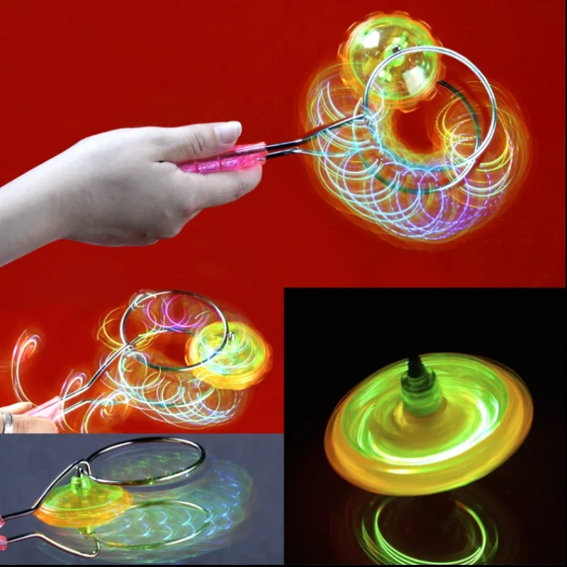 Magnetic SPINNING TOP สีสัน Luminous Gyroscope ไฟ LED แสดงกีฬาสนุกของเล่นหมุนเด็กของขวัญของเล่นคลาสสิก