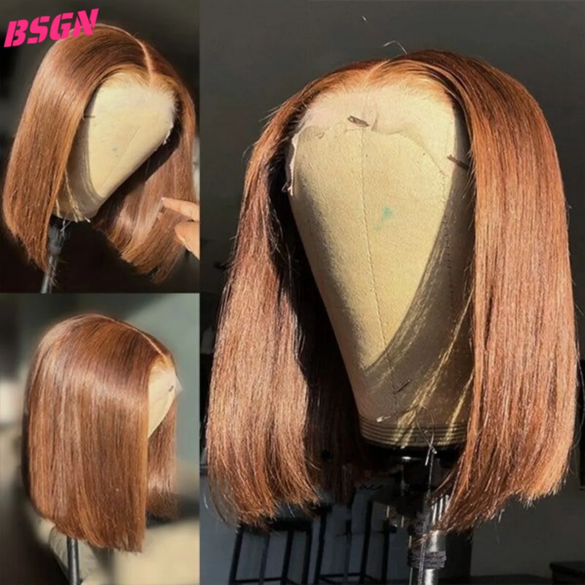 250%  #4 Chocolate Bob Wigs Human Hair 13X4 HD Transparent Lace Frontal Wigs Human Hair 100% Human Hair For Woman Glueless Wigs