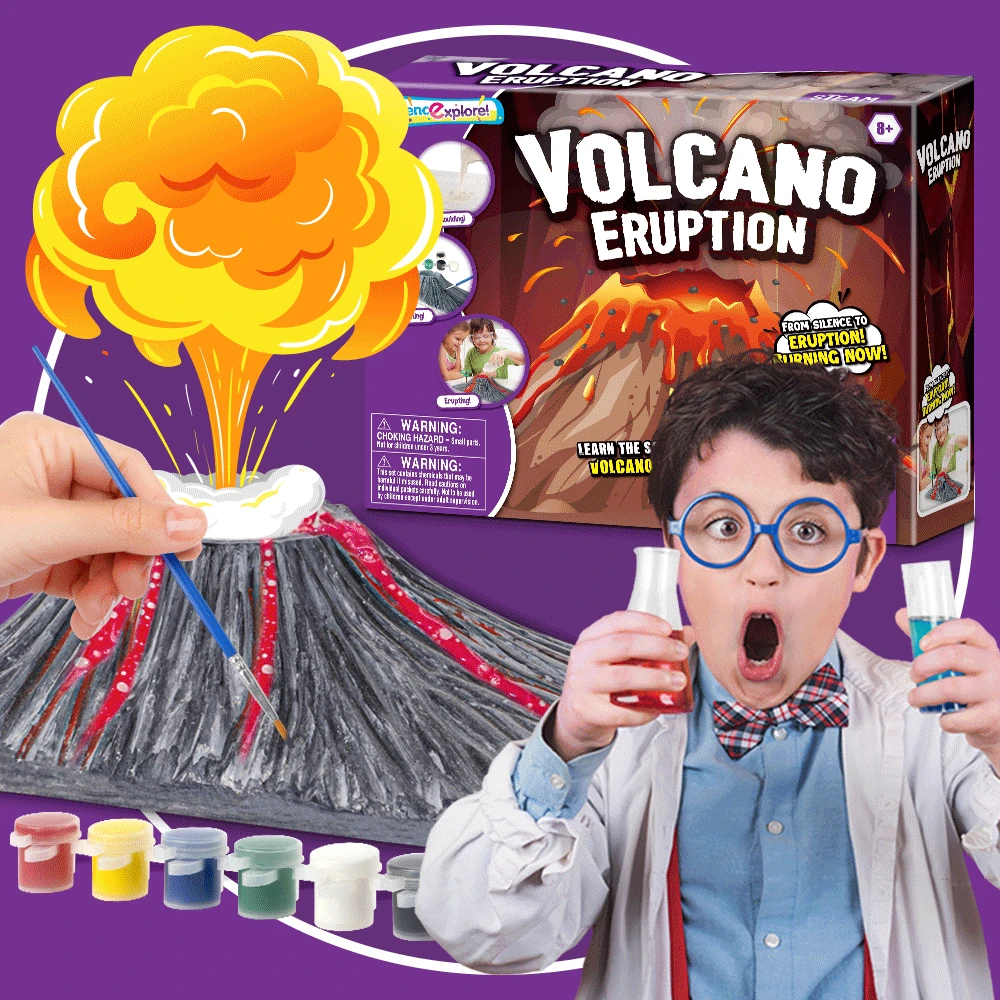 

DIY Plaster handmade kids science experiment Volcano eruption handmade soap disgusting experiment Educational puzzl toy set