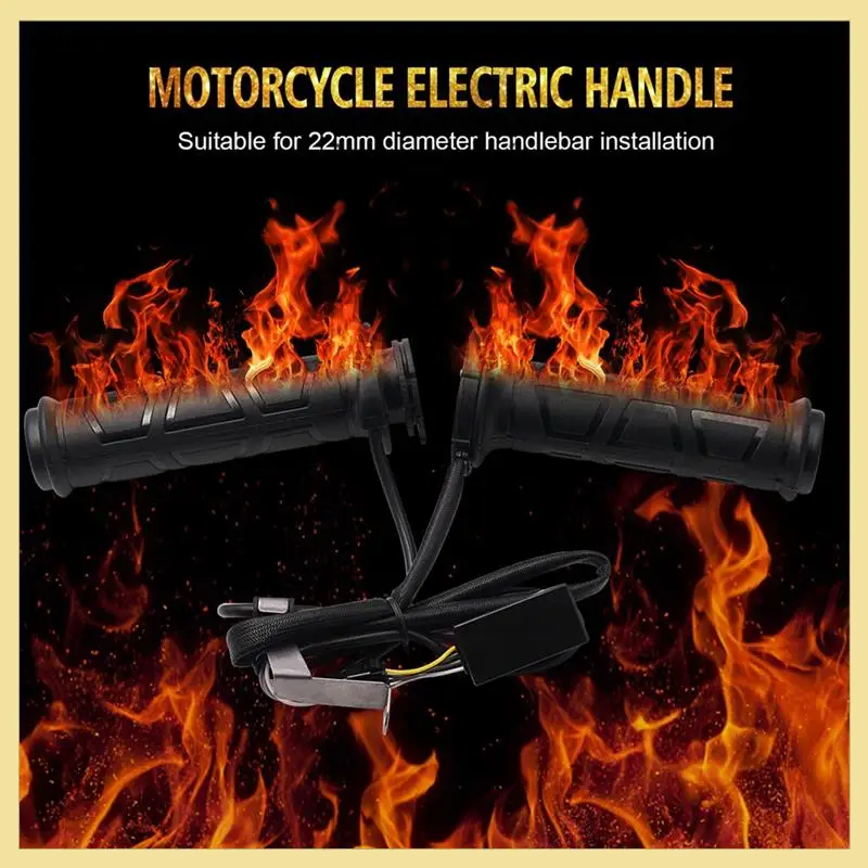 

High Quality Winter Motorcycle Heated Grips Handlebar Warmer Sleeves With Switch To Control Temperature For 22Mm Handlebar