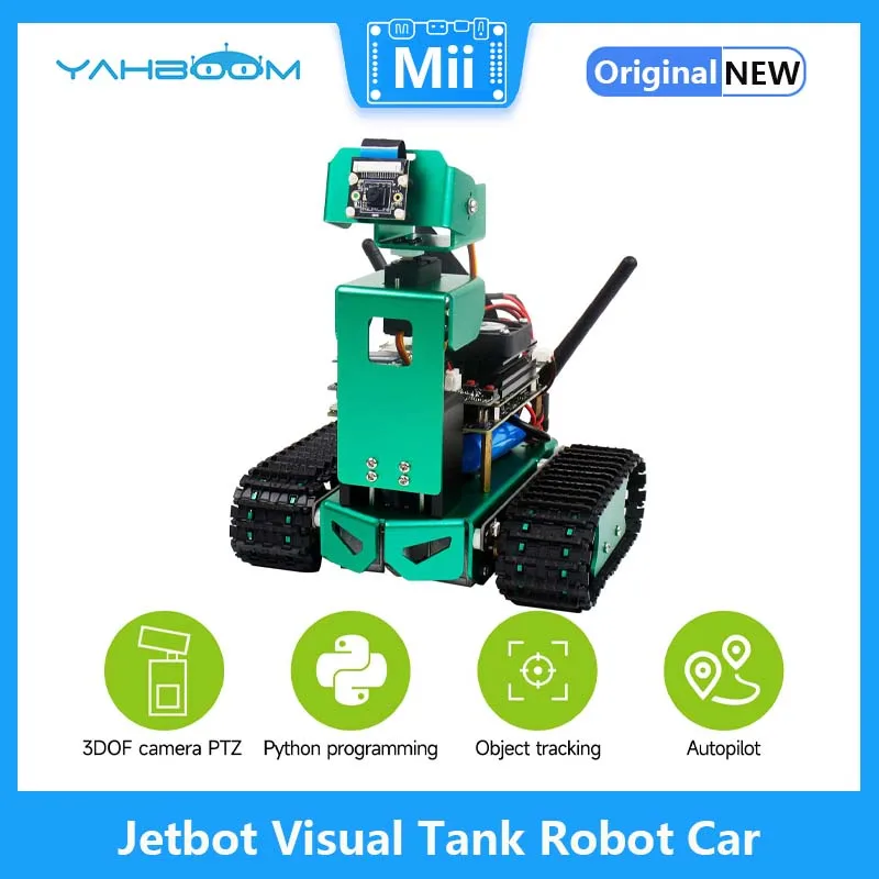 Yahboom Artificial Intelligence Coding Jetbot Visual Tank Robot Car Kit for Python Programming For Jetson NANO 4GB