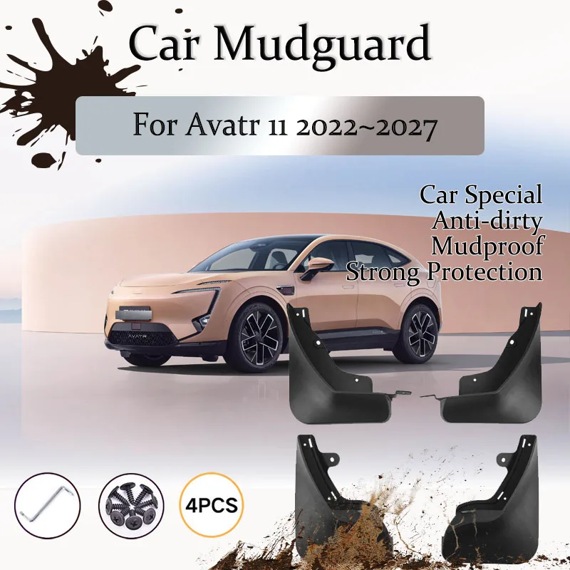 

4pcs Car Mud Flap For Avatr 11 EV EREV 2022 2023 2024 2025 2026 2027 Anti-splash Mudguard Fender Mud Guard Part Auto Accessories
