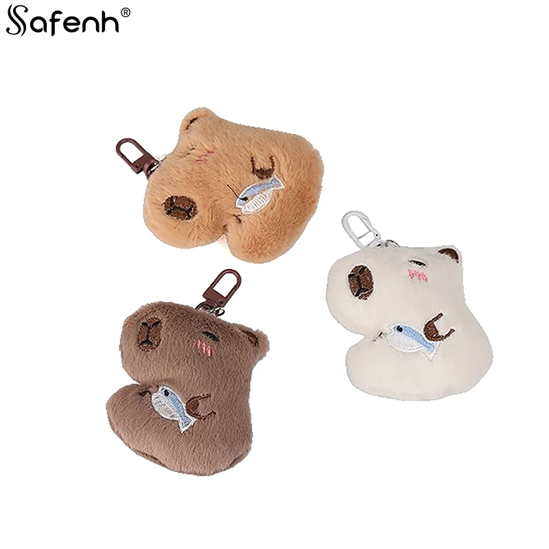 

1 шт. плюшевая Милая скрипящая капибара, плюшевый брелок, необычное Мягкое Животное, милый подвесной рюкзак, подвесное украшение