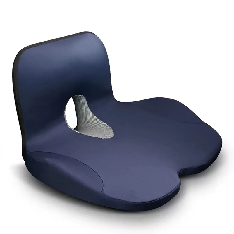 Memory Foam Seat Cushion Anti-Slip Bottom Pressure-Reducing Hip Waist Support L-Shaped Chair Seat for Car Office Workers