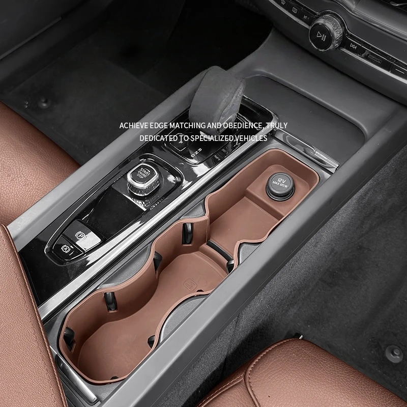 Para volvo xc60 xc90 s60 s90 v60 v90 suporte de copo inserção antiderrapante silicone console central do carro protetor esteira almofada acessórios de armazenamento