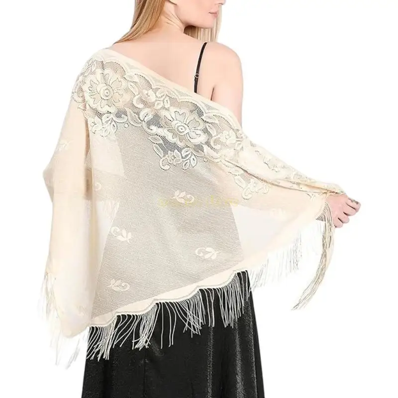 

31BF Graceful Bridal Shawl for Special Event Wrap Shawl Wrap Decoration Photo Props