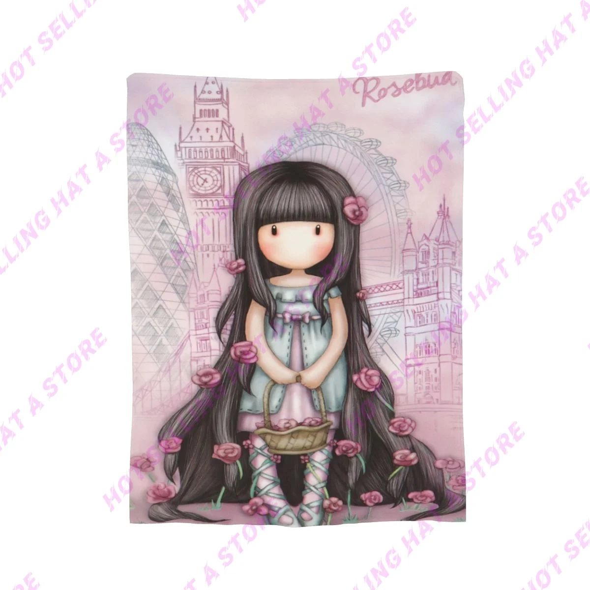 Summer Art Cartoon Santoro Gorjuss Throw Blanket Soft Fleece Autumn Warm Flannel Anime Girl for Sofa Outdoor Bedding Blanket