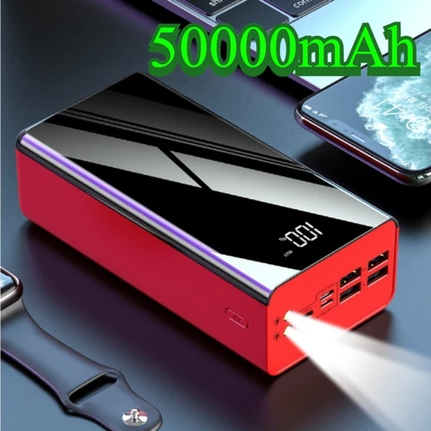 Power Bank большой емкости Fast Charge 50000 мАч 30 000 20 000 Power Bank