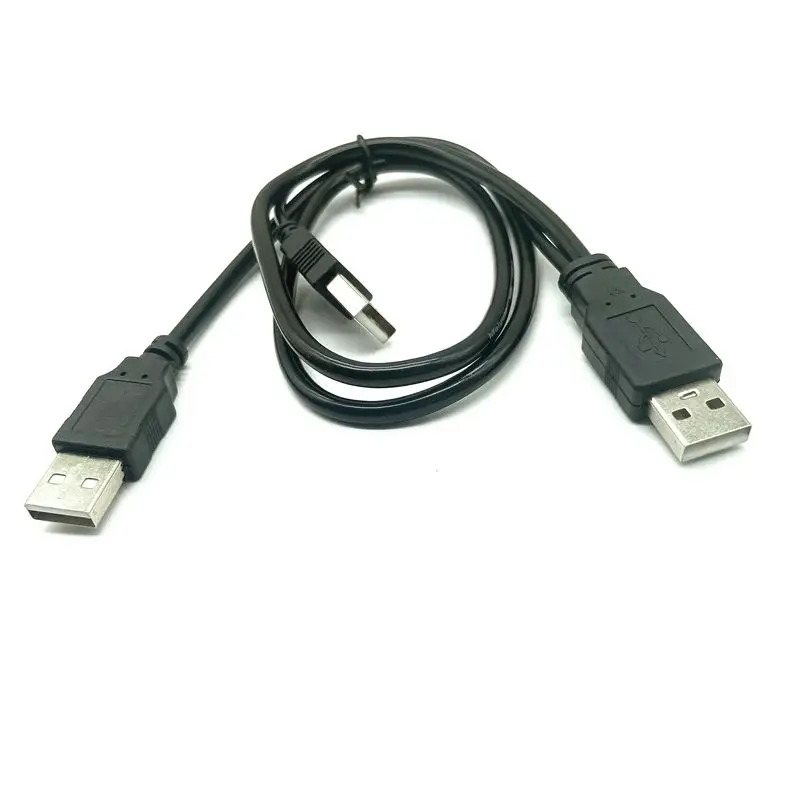 USB 2.0 ذكر إلى ذكر 2USB ذكر كابل بيانات القرص الصلب المحمول مع منفذ إمداد الطاقة المساعد USB AM مصدر طاقة مزدوج الرأس