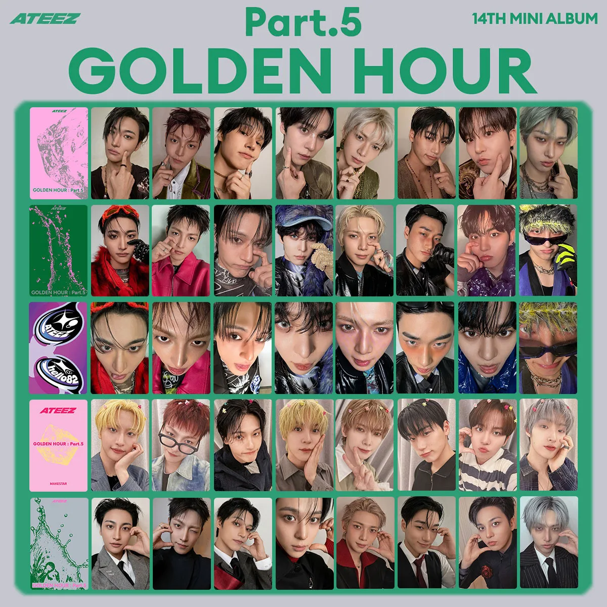 8Pcs/Set ATEEZ New Album GOLDEN HOUR PART 5 Periphery Lomo Cards Seonghwa Hongjoong Yunho Jongho Yeosang Wooyoung San Fans Gifts