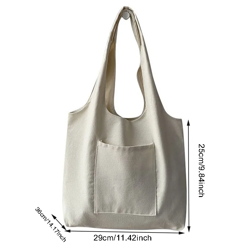 Women\'s Shopping Bags Canvas Commuter Vest Bag Cotton Cloth White Black Series Supermarket Grocery Handbags Tote School Bag