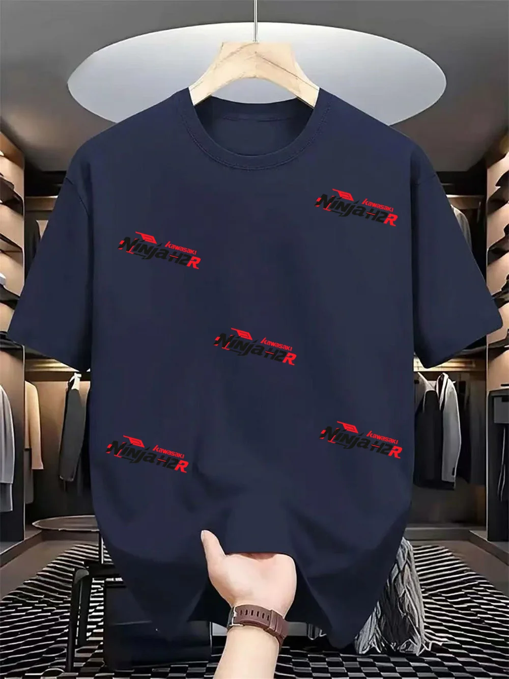 

Kawasaki men's loose short sleeved T-shirt, summer fashion, men's loose casual quick drying T-shirt, fashion brand T-shirt