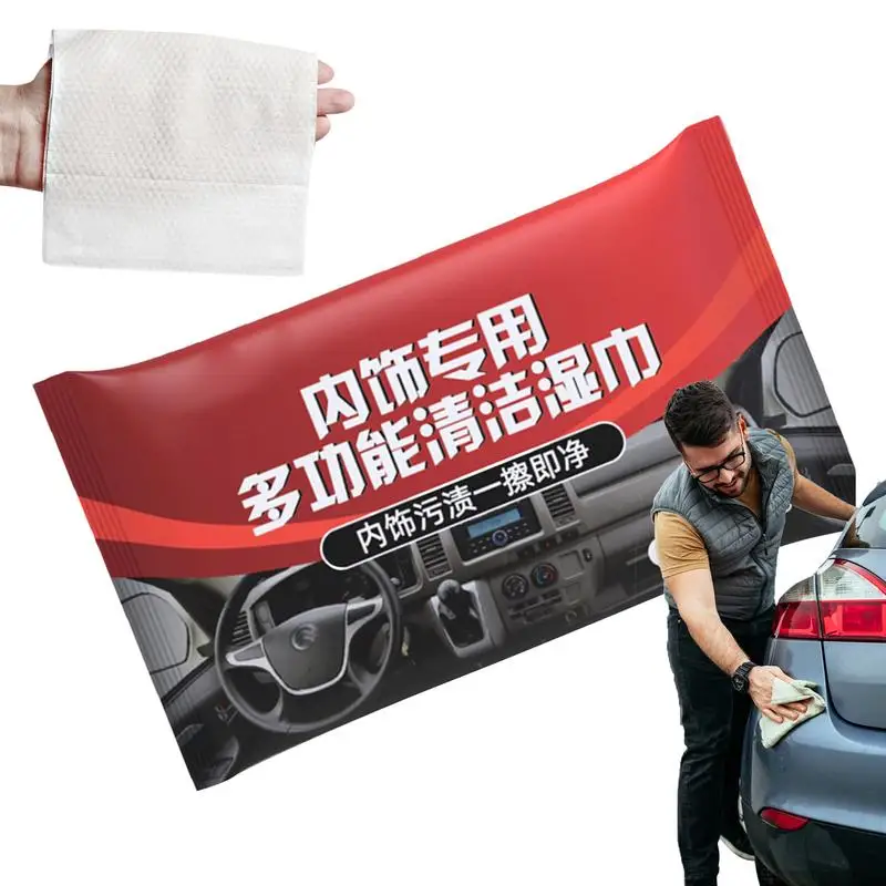 

Car Interior Cleaning Wipes Multi-functional For Dashboard Seat Leather Console Carpet Disposable Clean Car Washing Towel Tool