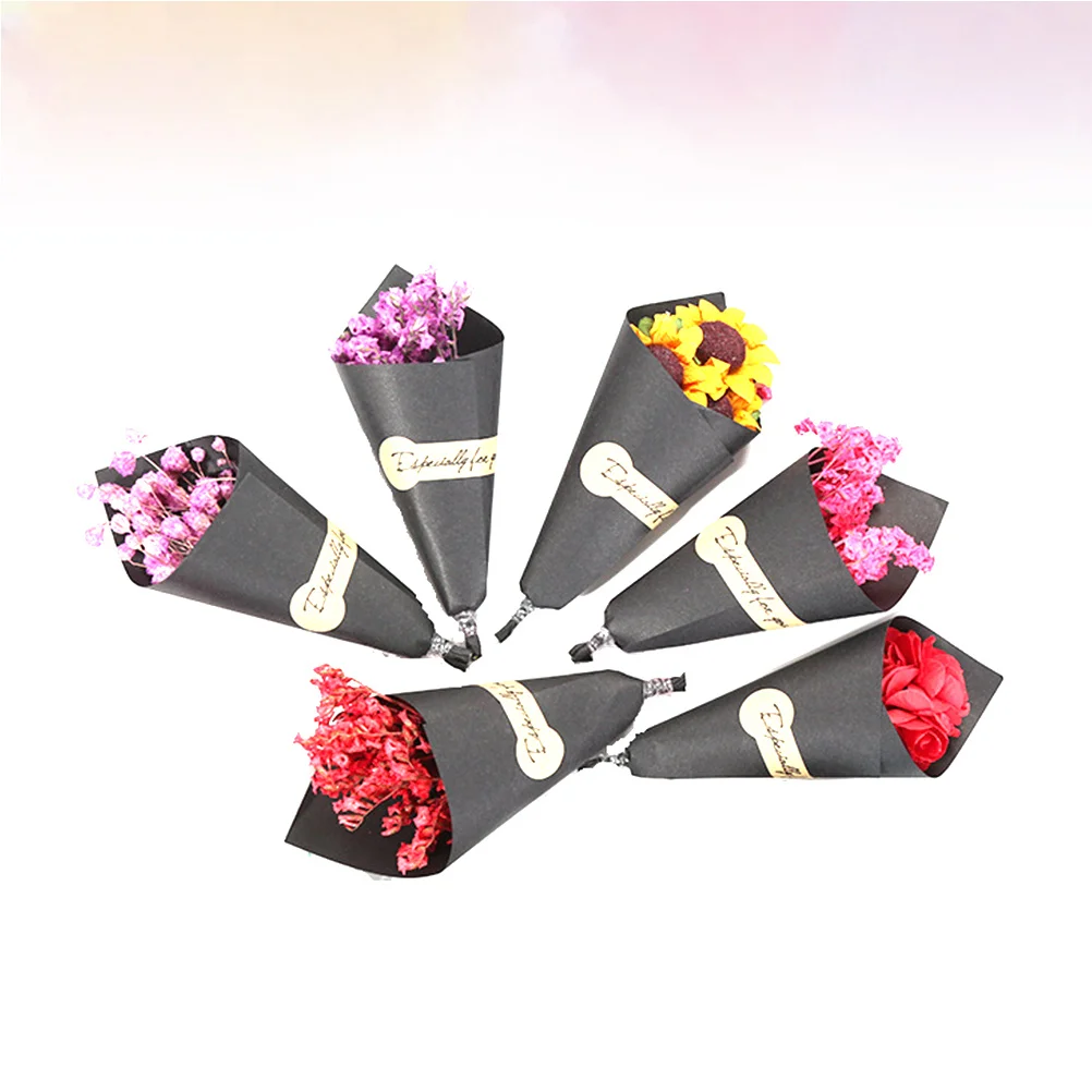 

6 Pcs Small Bouquet of Dried Flowers Photo Prop Party Decor Decorate Gift Wooden Decoration