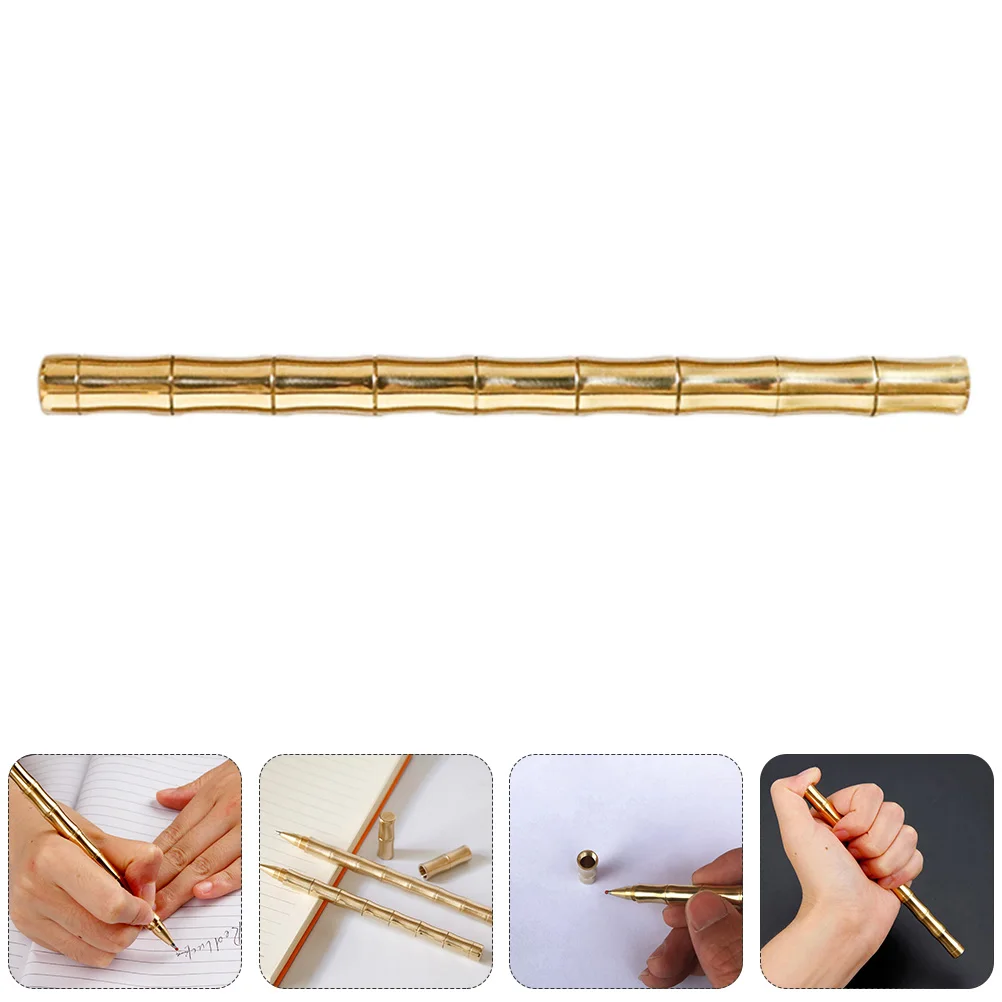 

Brass Roller Pen Metal Stationery Business Writing Signature Office Neutral for Gel