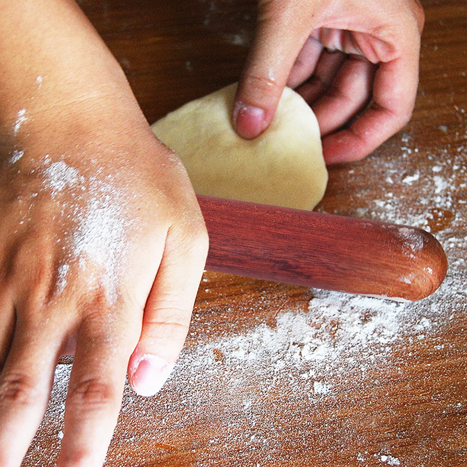 

1Pcs Rosewood Rolling Pin Premium Wood Non-Stick Surface Dough Kneading Baking Tool for Pastry Pizza Noodles Bread