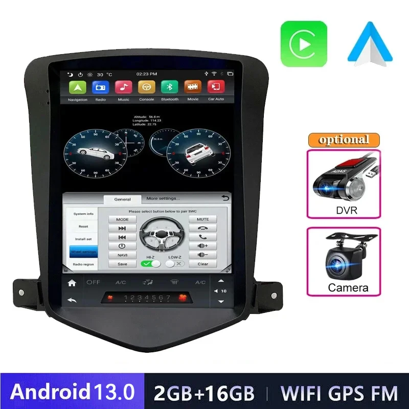 

Android 13 Car Radio For Chevrolet Cruze J300 2008 2009-2012 Multimedia Player 2Din 4G GPS Navigation Carplay Head unit 9.7"Inch