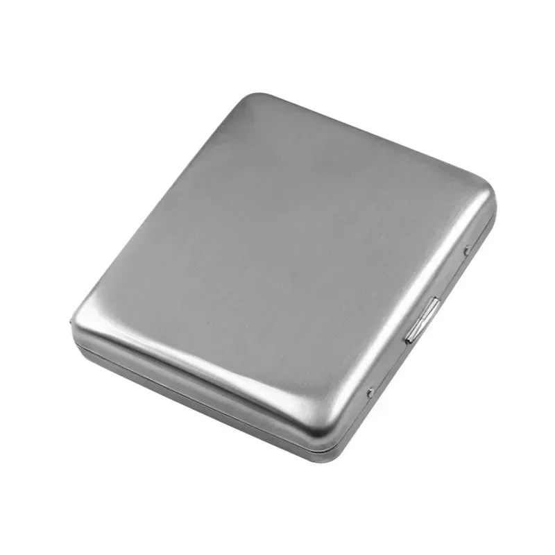 Men\'s Metal Stainless Steel Cigarette Box, Medium Thick Cigarette Holder, Portable Cigarette Box, Creative Anti Pressure