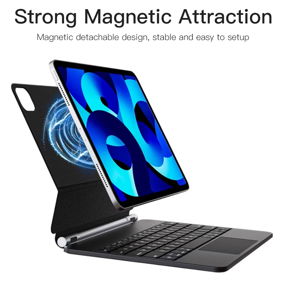 LEIA YYEAH iPad Teclado Mágico Para iPad 2025 2024 Air 13in Pro 12.9 2018-2022 iPad Case Backlight Espanhol Teclado Bluetooth