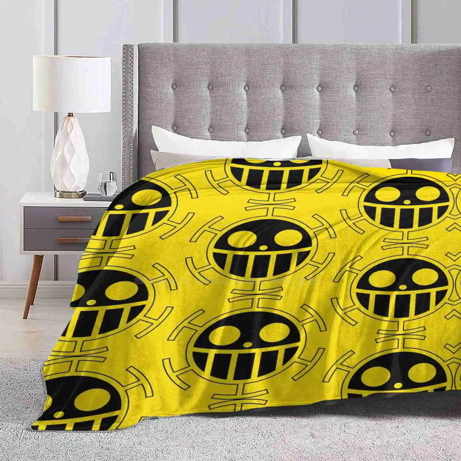 Heart Pirates Jolly Roger Creative Design Light Thin Soft Flannel Blanket Heart Pirates Trafalgar Law Bepo Penguin Polar Tang