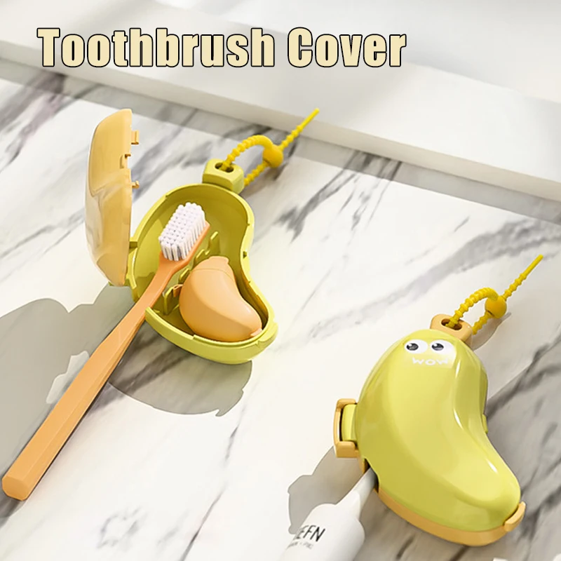 Toothbrush Cover Toothbrush Head Protective Cover Creative  Portable Storage Box Cute Banana Toothbrush Dust Cover Travel Set