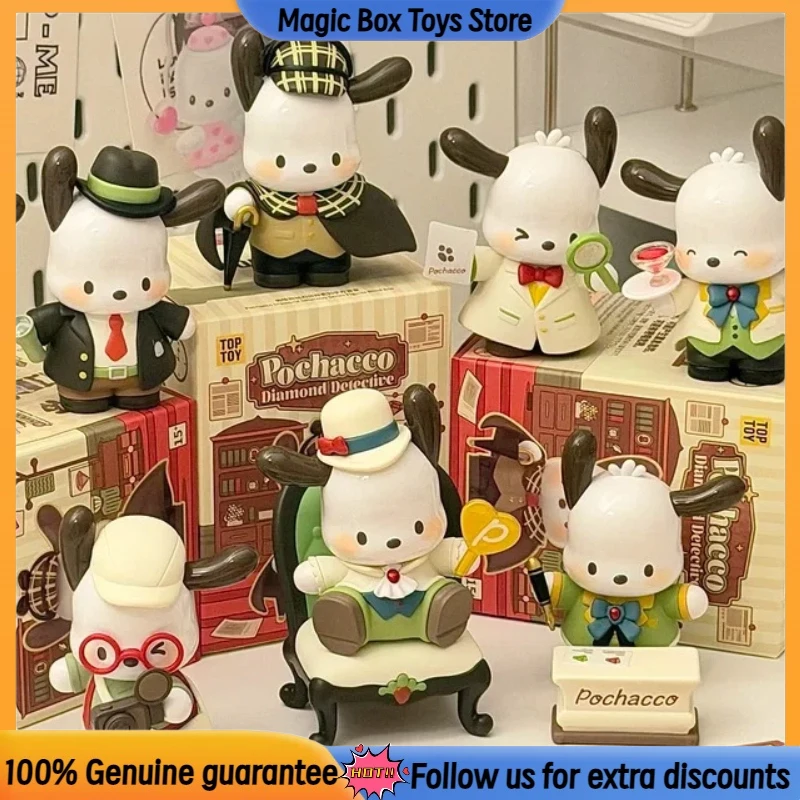 

Authentic TOPTOY Pochacco Diamond Detective Figure Blind Box Collectible Desktop Toys Cute Decoration Pochacco Birthday Gift