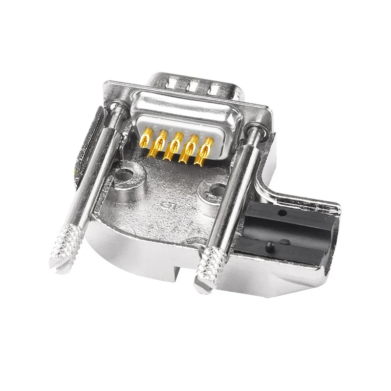 Metal DB9 Soldering Connector Industrial L-type 90 Degree RS232 Serial Port Male Female Welding Plug D-SUB 9 Pin Connectors