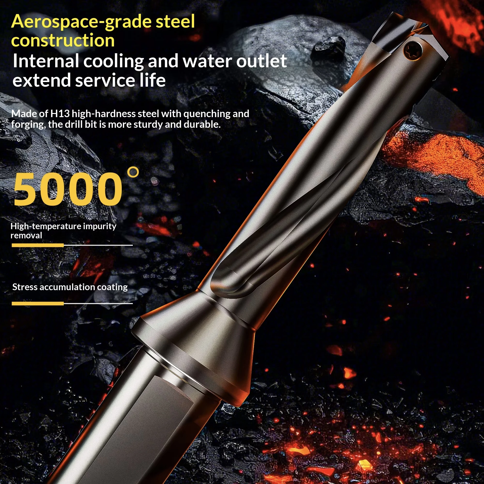 SERTAN Crown  36 37 99 mm Violent Deep Hole Drill Shovel Gun Tool Holder Rotary Head Blade CNC Quick Drill