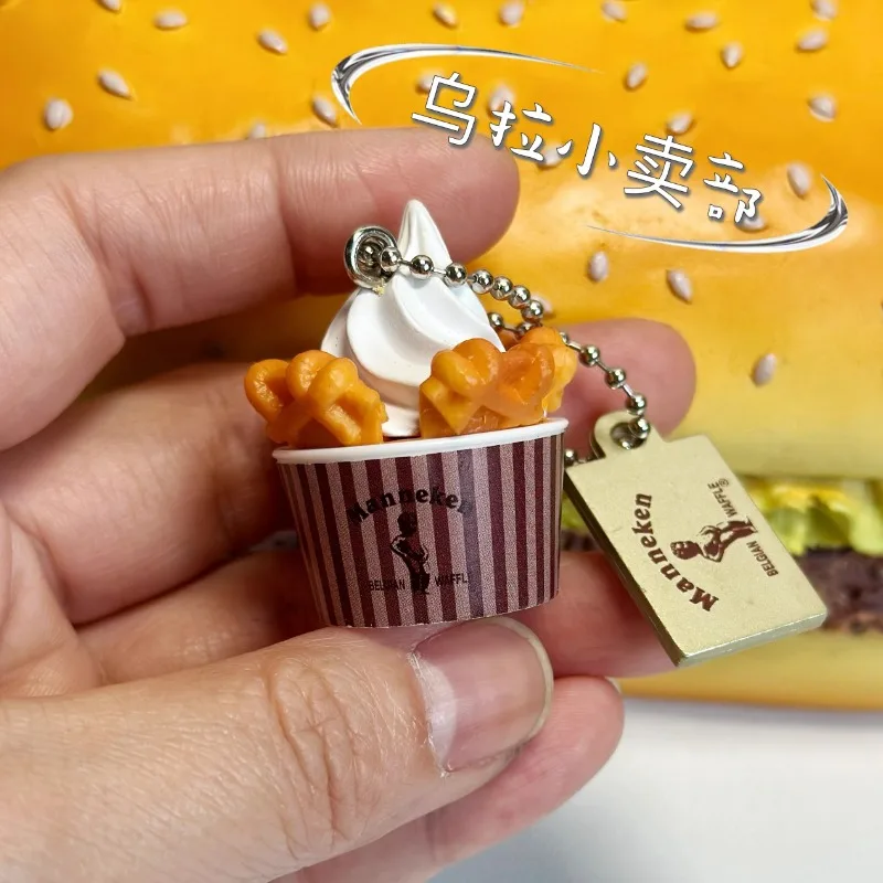 Bandai Gashapon Cute Kawaii Candy Toy Figure Anime Miniature Waffles Biscuits Snack Food Keychain Model Capsule Toys Gift