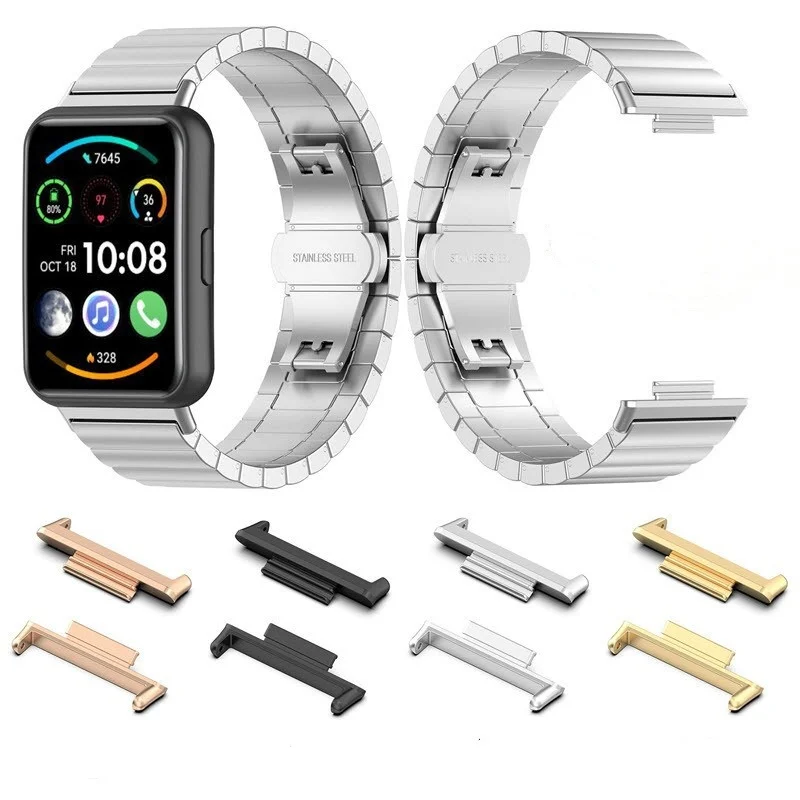 2pcs Stainless Steel Watch Strap Connector Adapter for Huawei Watch Fit 2 Replacement Connector for Huawei Watch Fit 1 Accessory