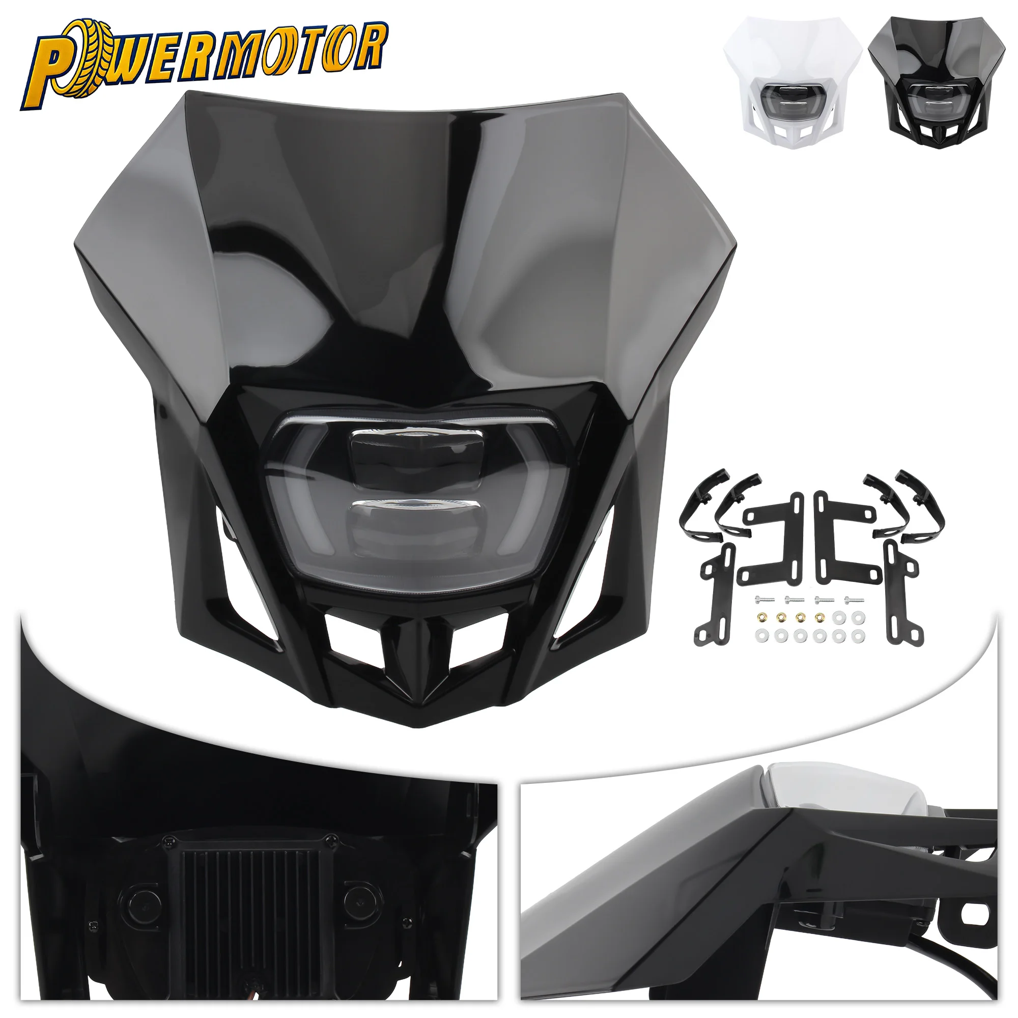 

Motocross Motorcycle LED Headlight for Yamaha Kawasaki Suzuki Honda KLX CRF WR YZ 230 150 250 450 Fairing Dirt Bike Supermoto