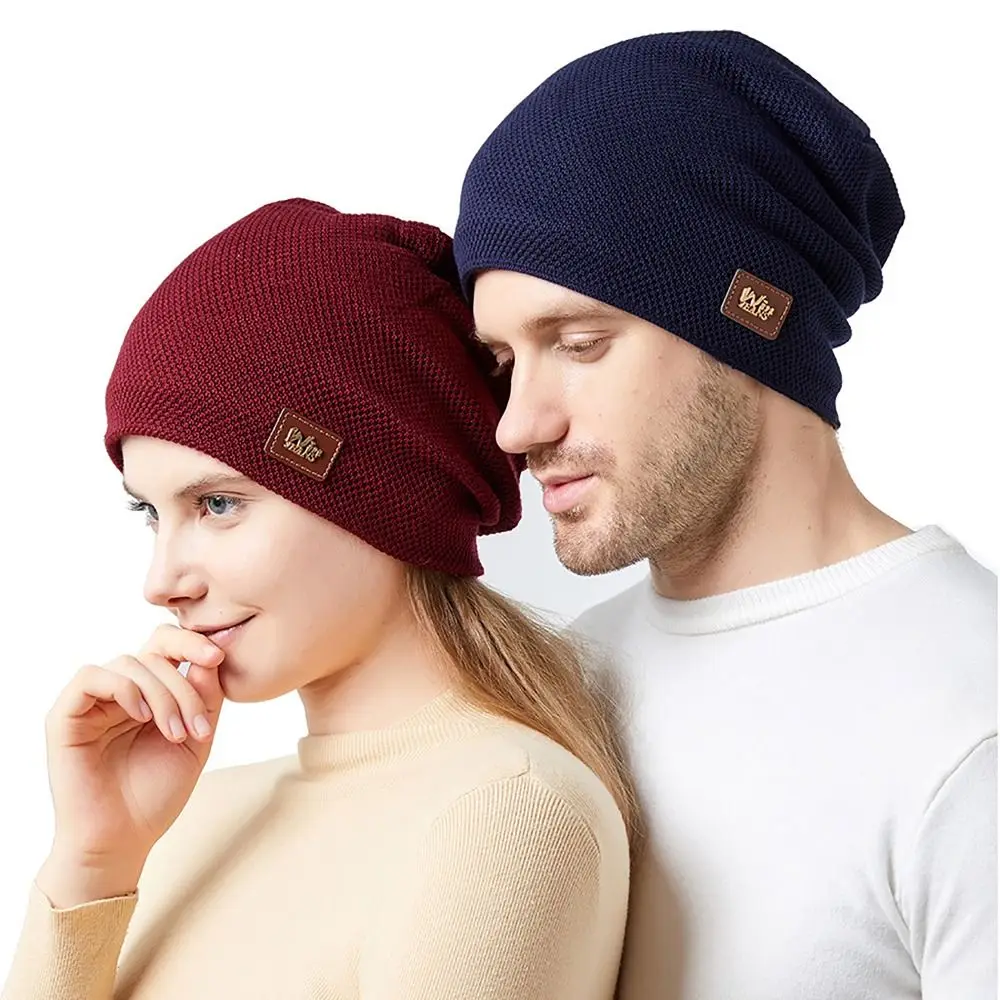 Fleecing Men\'s Knitted Hat Elastic Thickening Wool Winter Peaked Cap Ear Protection Woolen Hat Outdoor Cycling