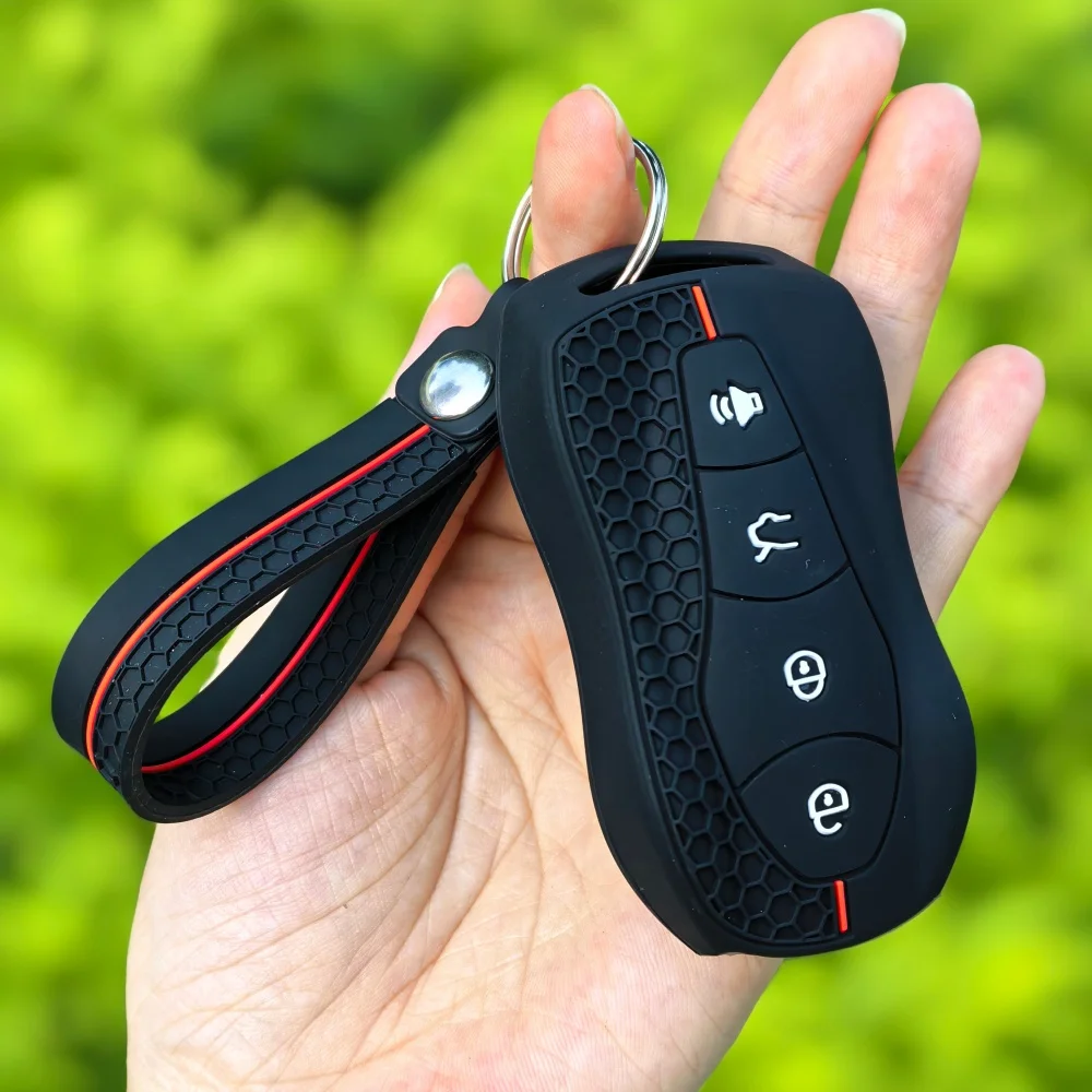 Silicone Car Fob Key Cover Case Protector for Geely Boyue PRO Azkarra FY11 Atlas Pro New Emgrand GS X6 SUV EC7 Keychain