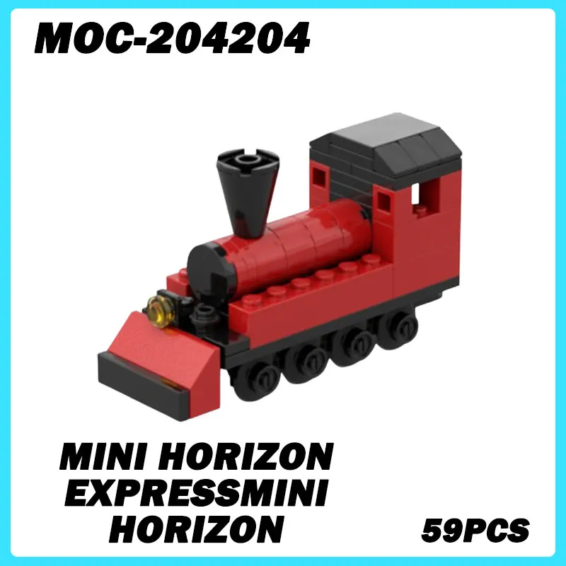 

MOC-204204 Mini Train Series Train Mini Steam Train Engine Desktop Ornament Collectible Education Model Brick Toy Gifts 59PCS