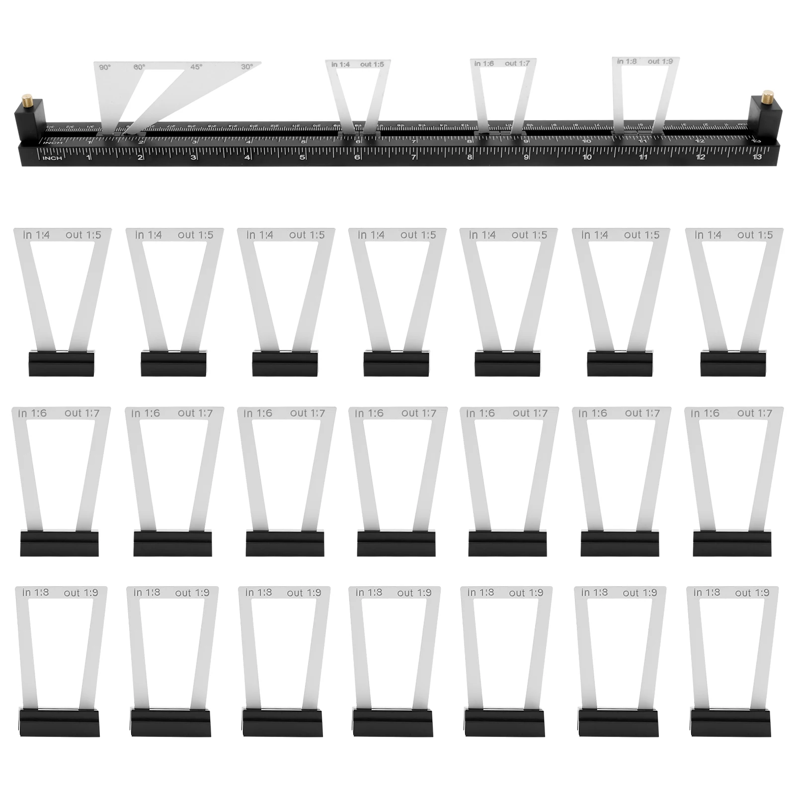 

28Pcs Dovetail Marking Gauge Aluminum Alloy Dovetails Scribing Tools Adjustable Woodworking Dovetail Tool for Carpentry Tasks